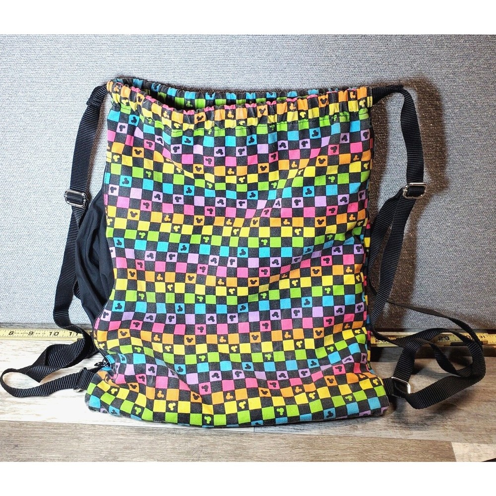Mickey Mouse All Over Print Disney Backpack Double Sided Colorful/ Rainbow Rare